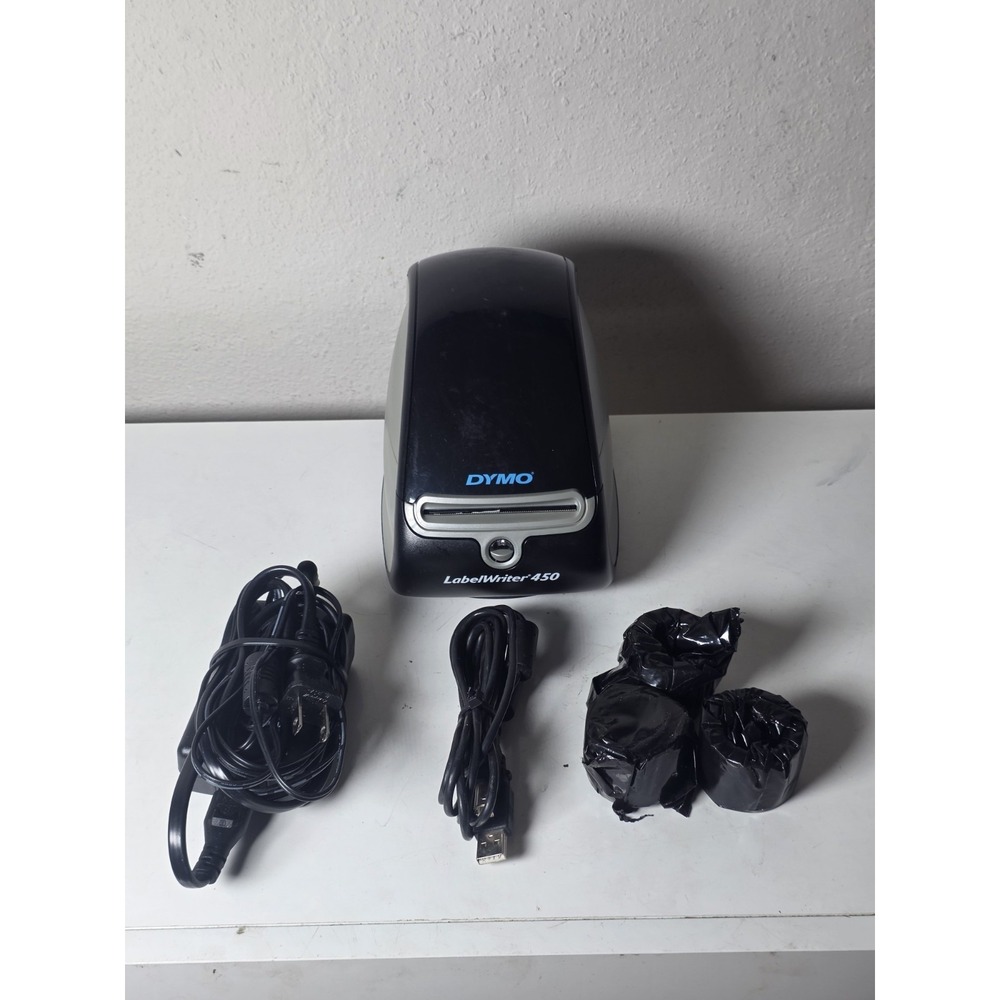 Dymo Thermal Label Writer Printer w/ CABLES & 3 Label Rolls